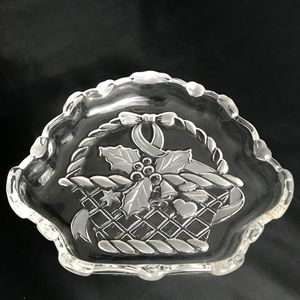 Mikasa Festive Bloom Crystal Candy Dish Christmas